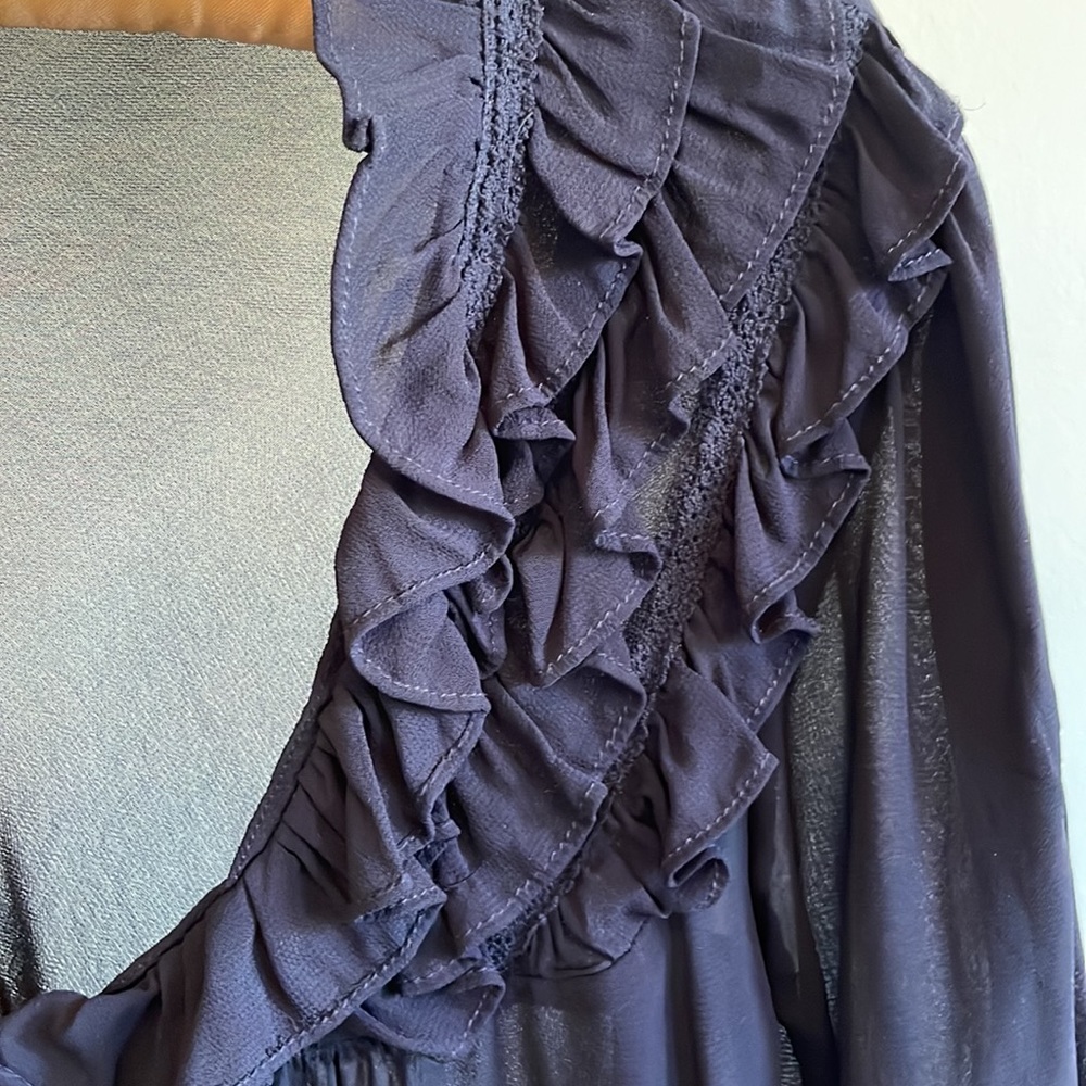 Sheer Ruffled Black top - Picture 5 of 5